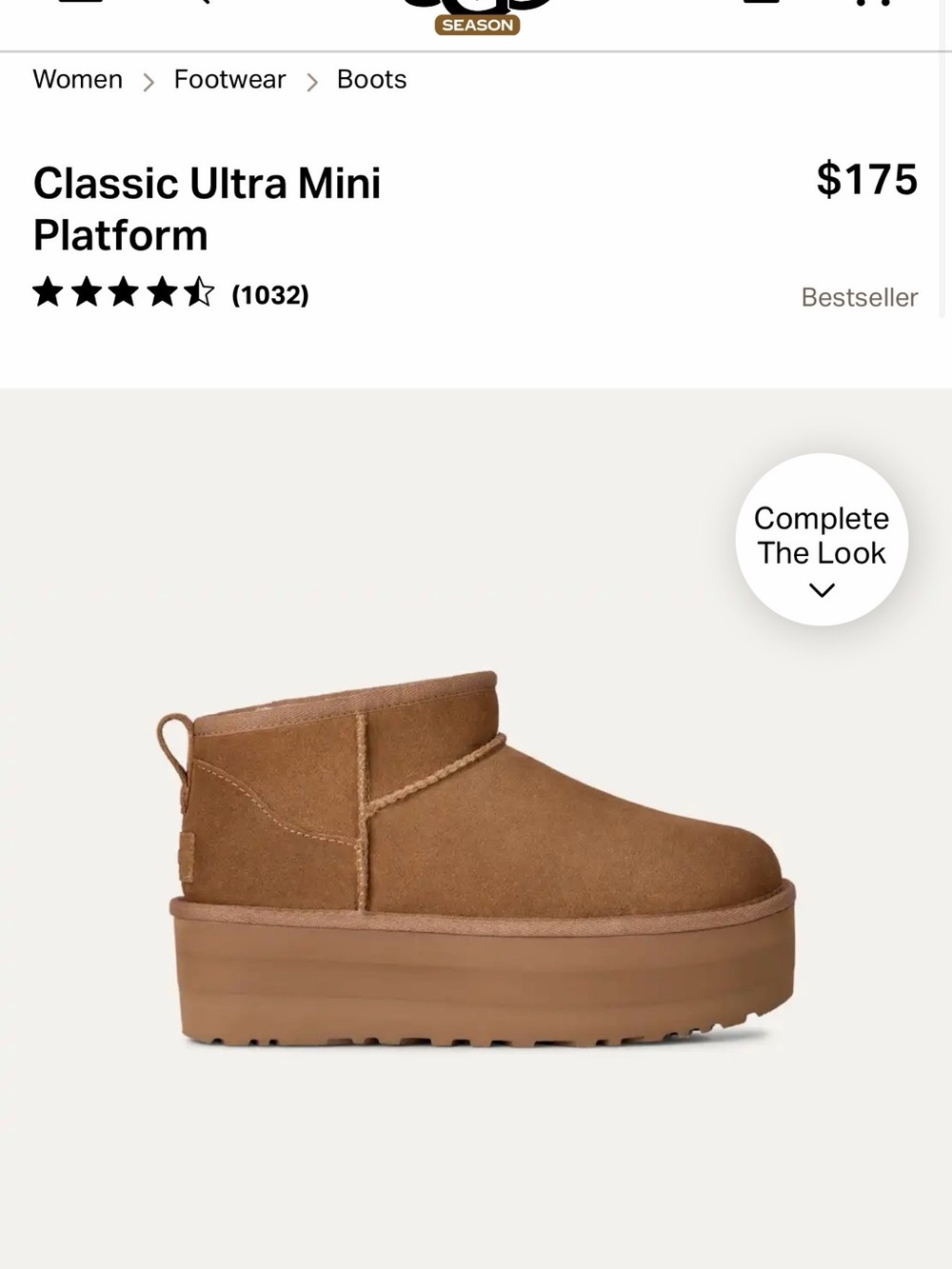 UGG women Classic Ultra Mini Platform Boots in Chestnut